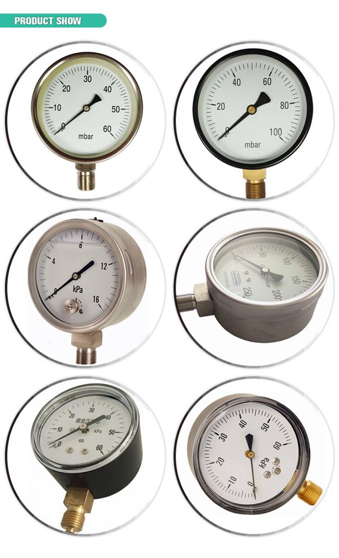 Manometer Bellows 150mbar Low Bellows Type Pressure Gauge Manometer 63mm Bottom Mount