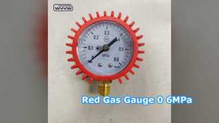 Gas Pressure Gauge 0.6MPa Red Case