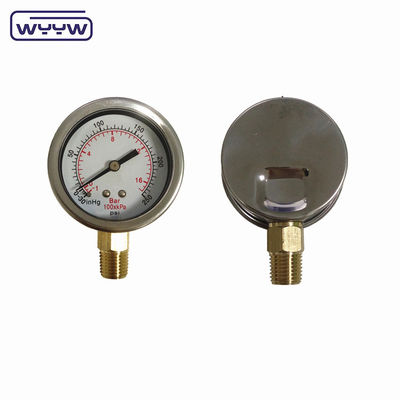 Vacuum Pressure Gauge 50mm Compound Gauge -30inhg+250psi -1+16bar
