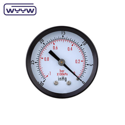 Steel Negative Pressure Gauge -0.1Mpa Back Mount 60mm Dial