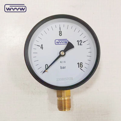 manufacturer wholesaler 100mm 1/2&quot;bsp bottom 0-16bar kl1.6 cheap pressure gauge