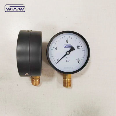 manufacturer wholesaler 100mm 1/2&quot;bsp bottom 0-16bar kl1.6 cheap pressure gauge
