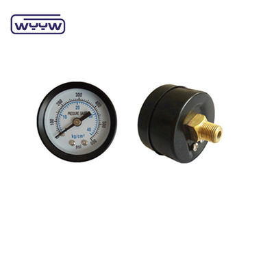 60MM  0-10 kgcm2 &amp; 150 psi Black steel case White dial manometer for water pressure