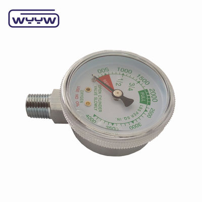 Factory price 0-4000psi chromed medical use no oil bottom entry 50mm chromed oxygen cylinder pressure gauge