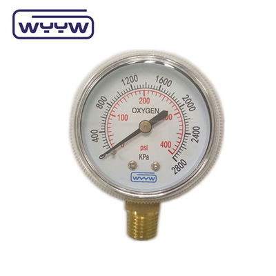 Factory price 0-4000psi chromed medical use no oil bottom entry 50mm chromed oxygen cylinder pressure gauge