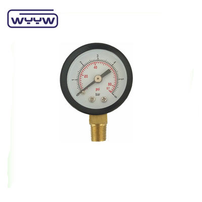 Bottom 40mm 1.5' Argon Gas Pressure Gauge Plastic Material