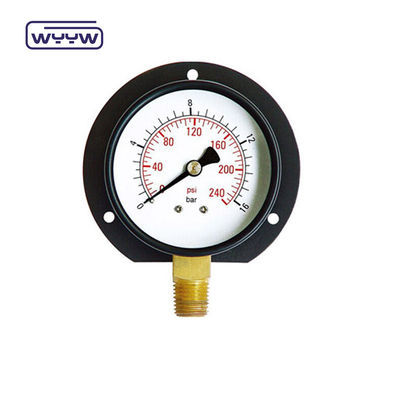 Black Steel Type Wall Mounted Pressure Gauge 100mm Dial 1 year Warranty