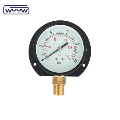 Black Steel Type Wall Mounted Pressure Gauge 100mm Dial 1 year Warranty