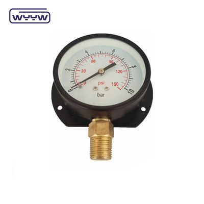 Black Steel Type Wall Mounted Pressure Gauge 100mm Dial 1 year Warranty