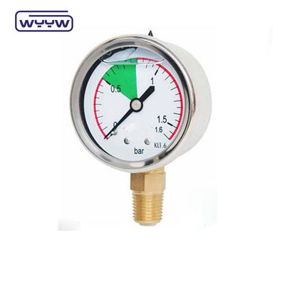 CE Approval EN837-1 Glycerine Oil Filling Hydraulic 0-25 Bar G1/4&quot; Oil Filled Color Pressure Gauge