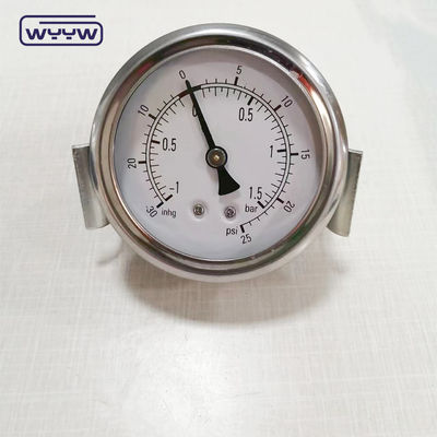 ss304 hydraulic jack 1/4&quot;bsp 2.5&quot; axial liquid filled clamp pressure gauge