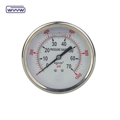 En837-1 63mm rear all stainless steel brass bourdon tube pressure gauge 0-20bar/0-300psi 1/4&quot;NPT thread