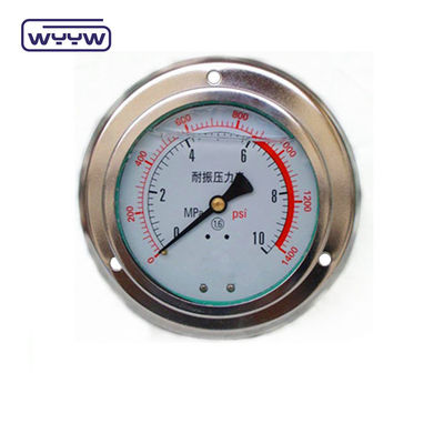 Panel Mount 4&quot; 1/2&quot;NPT Or BSP Bar Psi Double Scale Liquid Oil Filling PG100 Series Stainless Pressure Gauge
