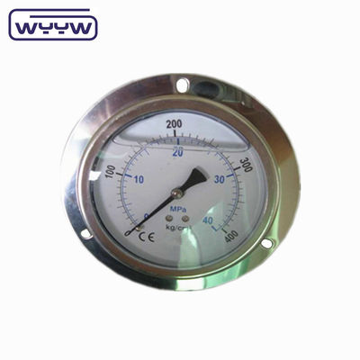Panel Mount 4&quot; 1/2&quot;NPT Or BSP Bar Psi Double Scale Liquid Oil Filling PG100 Series Stainless Pressure Gauge