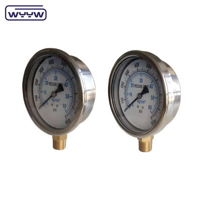 New product bayonet chromed case 1/2"bsp radial entry bar psi 4" glycerin filled pressure gauge manometer