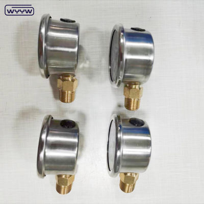 40mm Dial Ss304 Case Pointer Type Bourodon Tube  Vertical 0-10bar /psi  Oil Filled Pressure Gauge 1-1/2