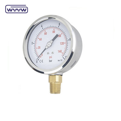 2.5&quot; ss case radial connection liquid filled pressure meter