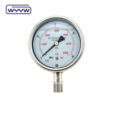 Dial Tire Hydraulic Manometer Pressure Gauge With Brass Internals And Stainless Steel Case Mpa Psi