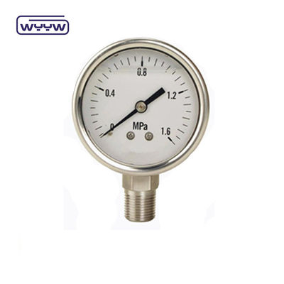 Dial Tire Hydraulic Manometer Pressure Gauge With Brass Internals And Stainless Steel Case Mpa Psi