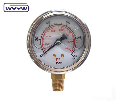 China custom OEM stainless steel hydraulic oil safe gauge pressure gauge,oil pressure gage,mini air differential pressure gauge