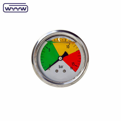 63mm EN837-1 hydraulic water 0-10bar /psi axial entry oil glycerin filled pressure gauge 2.5