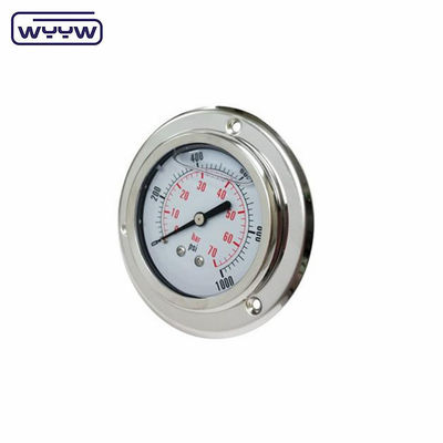 flange 63mm dual scale shock proof grade 2.5% precision manometer hydraulic pressure gauge 16 bars