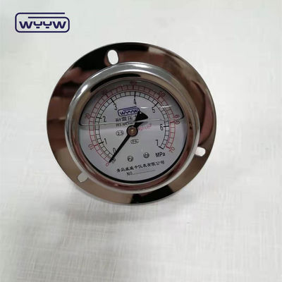flange 63mm dual scale shock proof grade 2.5% precision manometer hydraulic pressure gauge 16 bars