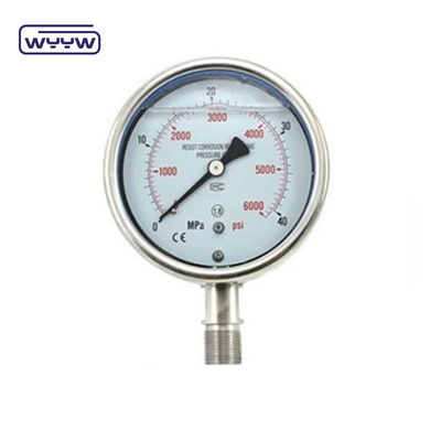 shock resistant back brass mount  pressure gauge customized range
