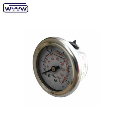 Back Mount Liquid 1.5&quot; 40mm Hydraulic Pressure Test Gauge For Hydraulic Equipment