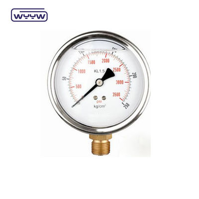 4&quot; Liquid Filled Mud Pump Pressure Gauge Bottom Mount 1.6% Accuracy