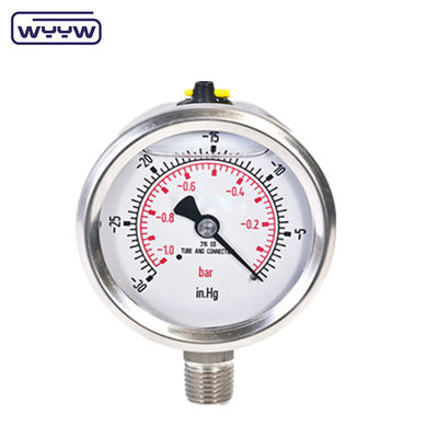 Back Glycerine Shock Resistant Hydraulic Jack Pressure Gauge Range Customized