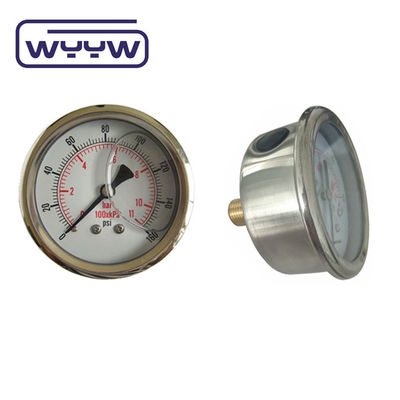 60Mpa 70Mpa Heavy Duty High Pressure Gauge Back Mount 1 Year Warranty