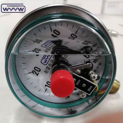 60MPa Silicone Filled 380V Electric Contact Pressure Gauge Shock Resistant