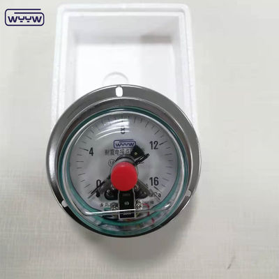 0-1MPa Electrical Contact Pressure Gauge , Silicone Oil Filled Pressure Gauge With Flange