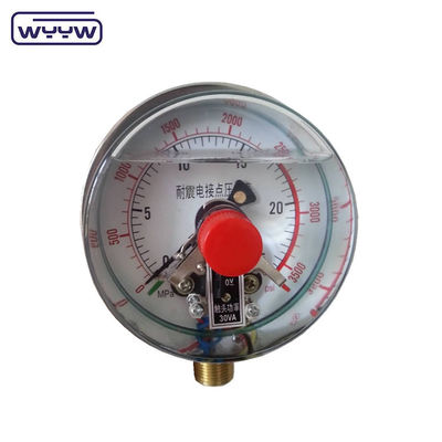 Stainless Steel Silicone Filled Pressure Gauge Bottom Connection 100mm
