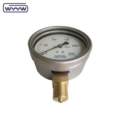 Chinese  Bottom Stainless Steel Manometer Price Bellows Type 0-50 Mbar Capsule Low Pressure Gauge