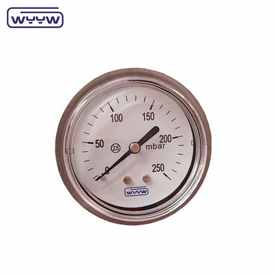 63mm Mmh2o Axial Mbar Bellows Pressure Gauge Manometer With SS304 Case