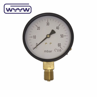 Low Manometer SS 63mm InH2O WC Pressure Gauge Mbar Bellows Pressure Gauge