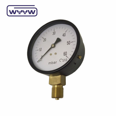 Low Manometer SS 63mm InH2O WC Pressure Gauge Mbar Bellows Pressure Gauge