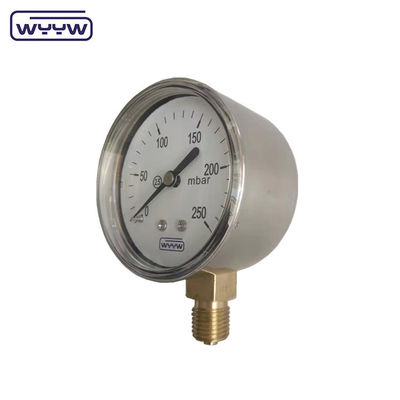 Bottom Connection Capsule Pressure Gauge Mbar KPa MmAq MmH2O