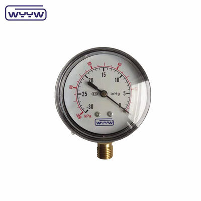 100 kpa SS304 Capsule Pressure Gauge 63mm 100kpa Bottom Mount