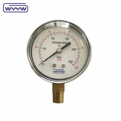 90mbar Capsule Pressure Gauge Black Steel Low 60mm Bellow Type Manometer