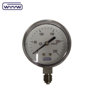 MMWC &amp; Mbar 63mm Capsule Pressure Gauge Manometer Stainless Steel Material