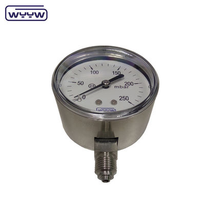 MMWC &amp; Mbar 63mm Capsule Pressure Gauge Manometer Stainless Steel Material
