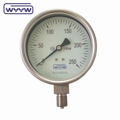100mm 4&quot; All Stainless Steel Pressure Gauge , Bellow Type Pressure Gauge