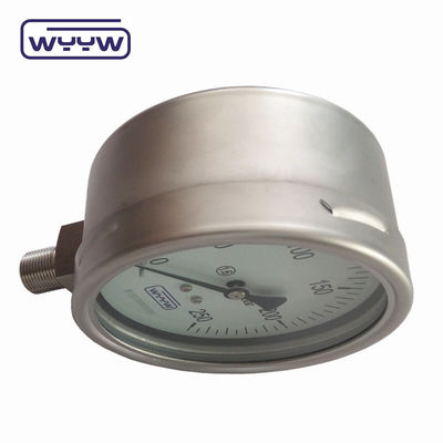 100mm All Stainless Steel Bayonet Pressure Gauge , Bellows Gas Pressure Gauge Mbar
