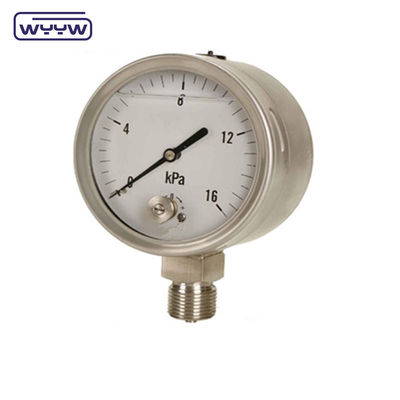 0-15 Kpa MmAq Capsule Pressure Gauge Stainless Steel Bottom Connection