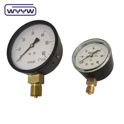 80mm Kpa Mbar Bellows Pressure Gauge Low Pressure Manometer Radial Connection