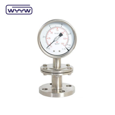 Tri Clamp Membrane Pressure Gauge Stainless Steel Case 100mm