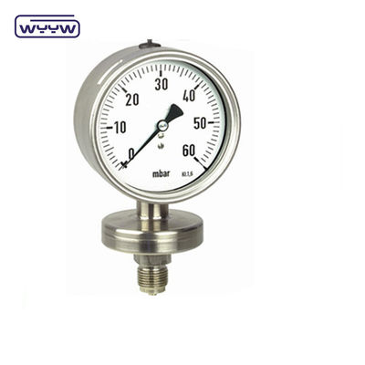 60mm SS316 Diaphragm Pressure Gauge Manufacturer 1 Year Warranty
